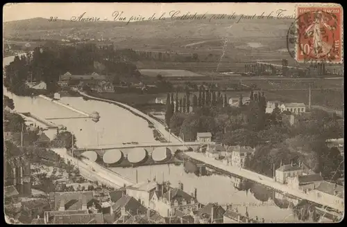 CPA Auxerre Panorama Vue prise de la Cathedrale du pont 1912