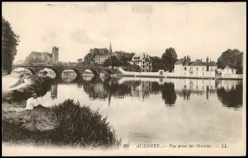 CPA Auxerre Vue prise des Ocreries, Fluss-Partie, Brücke 1916