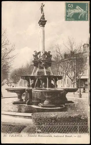 Valence (Tarn-et-Garonne) Fontaine Monumentale, Boulevard Bancel 1910