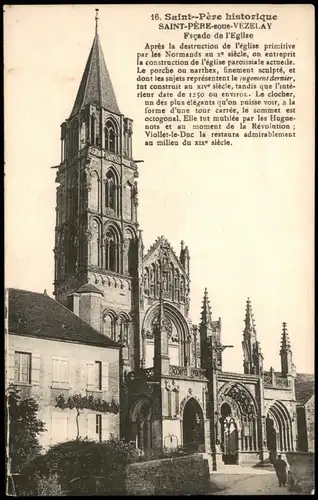 CPA .Frankreich SAINT-PÈRE-SOUS-VÉZELAY Façade de l'Eglise 1910
