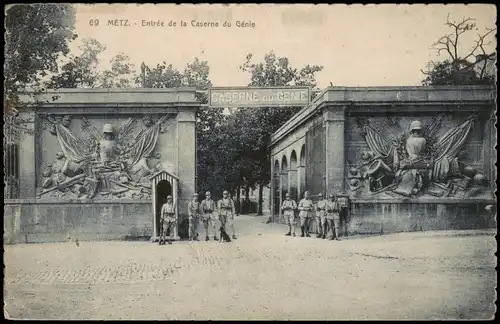 CPA Metz Entrée de la Caserne du Génie, Kasernen Eingang 1921