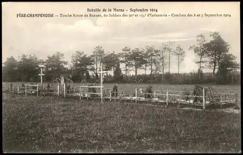 .Frankreich FÈRE-CHAMPENOISE Tombe Route de Banne, Soldaten-Gräber 1914
