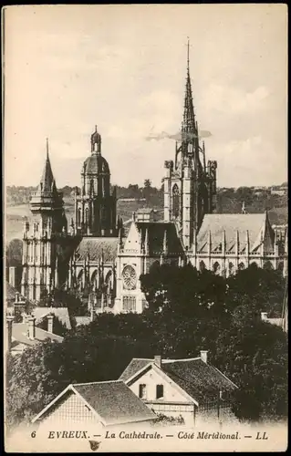 CPA Evreux La Cathédrale, Blick zur Kathedrale 1920