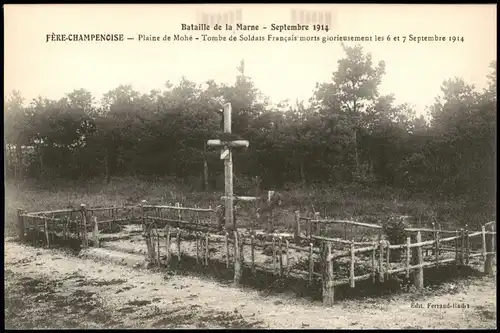 Fère-Champenoise Plaine de Mohé Tombe de Soldats Kriegsgräber 1914