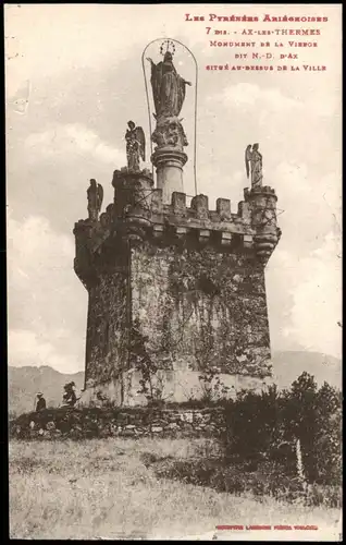 CPA Ax-les-Thermes MONUMENT DR LA VIERGE 1910