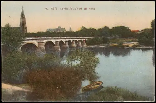 CPA Metz Panorama La Moselle au Pont des Morts 1910