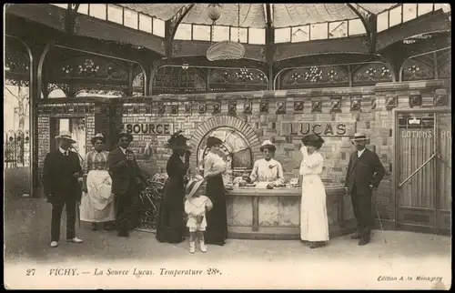 CPA Vichy La Source Lucas Température 28 1910