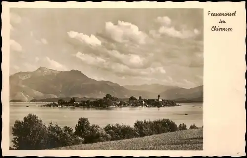 Ansichtskarte Chiemsee Panorama Blick Fraueninsel Chiemsee 1940