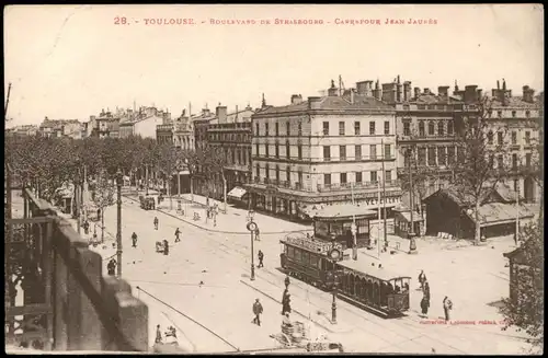 CPA Toulouse BOULEVARD DE STRASBOURG - CARREFOUR JEAN JAURÈS 1910