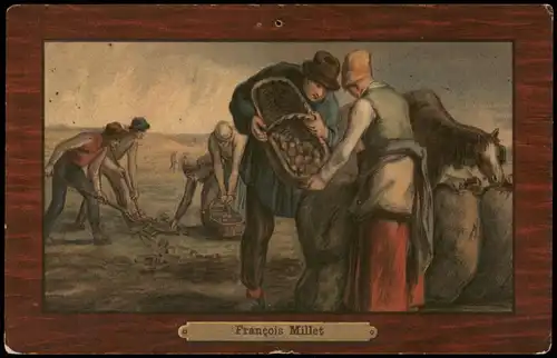 Ansichtskarte  Künstlerkarte François Millet Kartoffelernte 1920