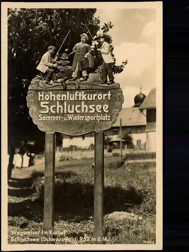 Ansichtskarte Schluchsee Wegweiser im Kurort Sommer-u.Wintersportplatz 1970