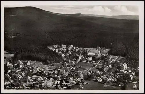 Ansichtskarte Braunlage Luftbild, Ort vom Flugzeug aus 1981/1940