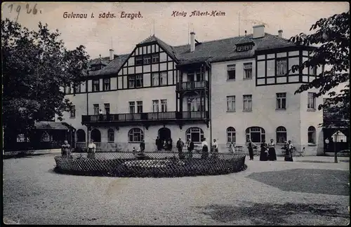 Gelenau (Erzgebirge) König-Albert-Heim Personen & Gebäude-Ansicht 1910