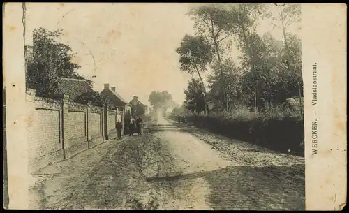 Werken (Flandern) Vladsloostraat WK1  Wercken Westflandern 1916   gel Feldpost