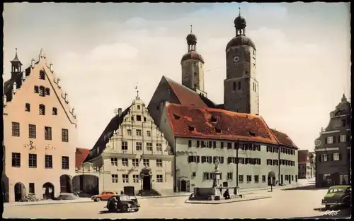 Ansichtskarte Wemding Marktplatz 1957