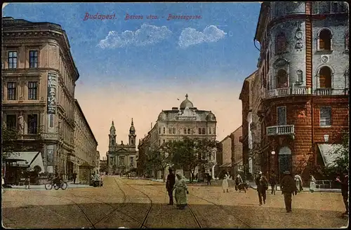Postcard Budapest Baross urca. - Barossgasse. 1913