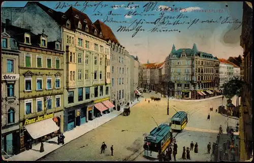 Ansichtskarte Chemnitz Johannisplatz (Heliocolorkarte Zieher) 1913