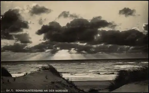 Ansichtskarte Sylt Insel Sylt Sonnenuntergang a.d. Nordsee Stimmungsbild 1940