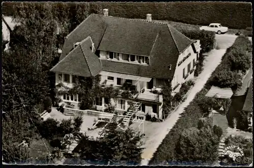 Ansichtskarte Badenweiler Fremdenbeim Villa Glückauf vom Flugzeug aus 1960