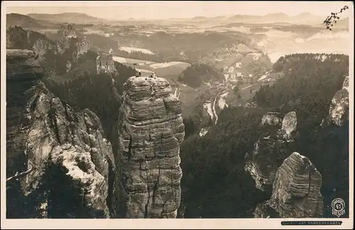 Ansichtskarte Rathen Höllenhund Raaberkessel Bergsteiger 1931 Walter Hahn:41