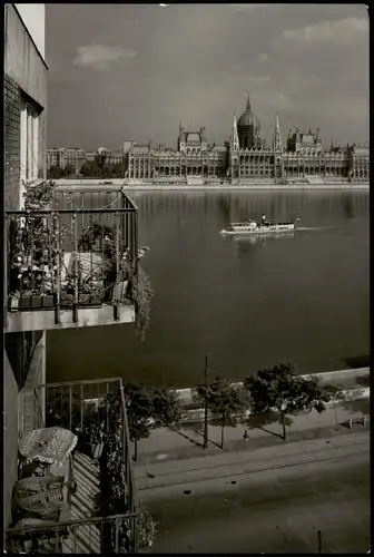 Postcard Budapest Dunai látkép 1963