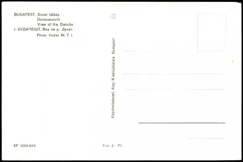 Postcard Budapest Dunai látkép 1963
