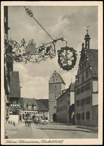 Ansichtskarte Dinkelsbühl Schönes Schmiedeisen - Kutsche 1934
