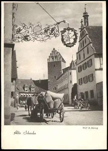 Ansichtskarte Dinkelsbühl Alte Schmiede - Fuhrwerk 1937