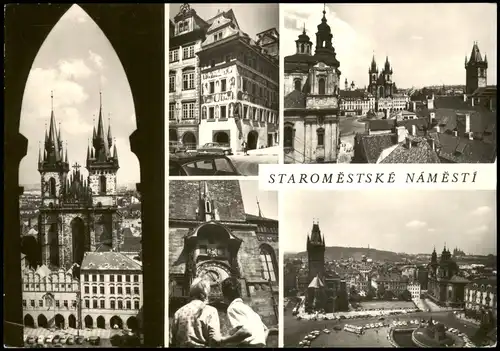 Prag Praha Mehrbildkarte Altstadtring Staroměstské náměstí 1970