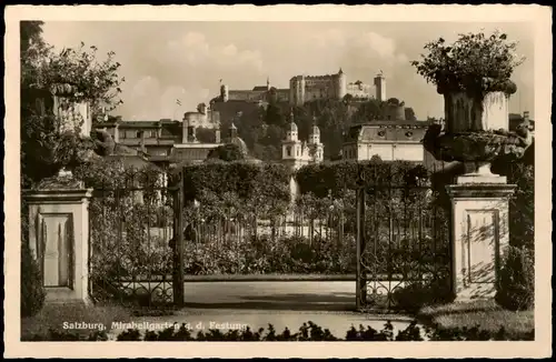 Ansichtskarte Salzburg Mirabellengarten g.d. Festung 1932