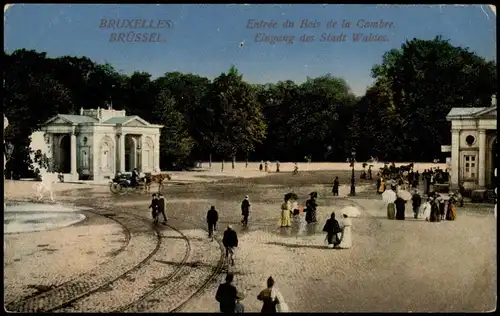 Brüssel Bruxelles Entrée du Bois de la Cambre Eingang des Stadt Waldes 1910