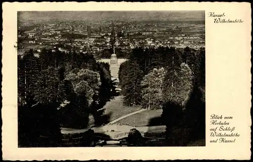 Bad Wilhelmshöhe-Kassel Cassel Panorama-Ansicht Blick Herkules auf Schloss 1934