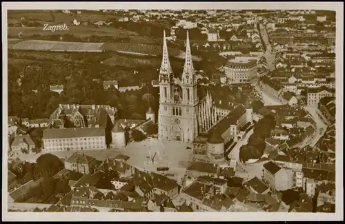 Postcard Zagreb Luftbild 1932