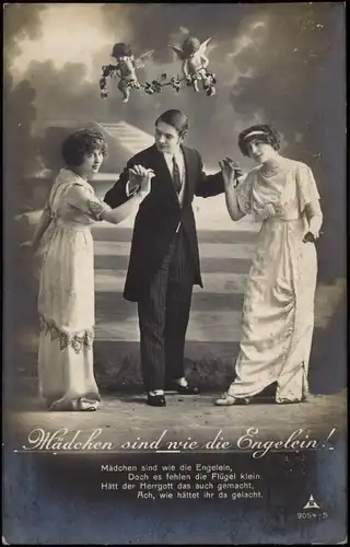 Ansichtskarte  Frauen sind wie Engelein - Fotokunst Fotomontage 1912