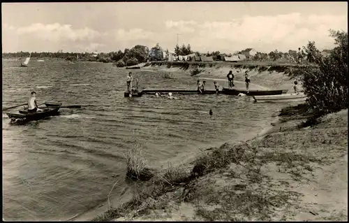 Ansichtskarte Groß Särchen-Lohsa Łaz Knappensee, Anleger - Zelte 1966