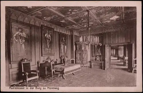 Ansichtskarte Nürnberg Audienzsaal in der Burg zu Nürnberg 1928