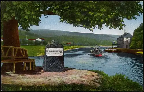 Hannoversch Münden Hann. Münden Bank, Gedenkstein - Dampfer 1925