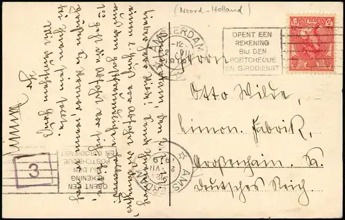 Postkaart Amsterdam Amsterdam Kloveniersburgwal met Waag 1919