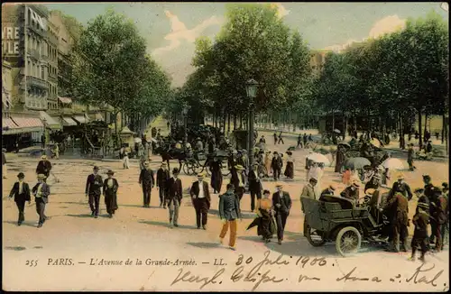 CPA Paris Avenue de la Grande-Armée 1906   gelaufen nach EIBAU (Ankunftsstempel)