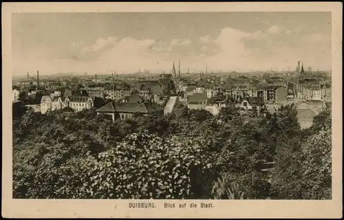 Ansichtskarte Duisburg Panorama-Blick auf die Stadt 1910