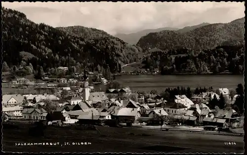 Ansichtskarte Sankt Gilgen Blick auf Stadt und Bahnstrecke 1961