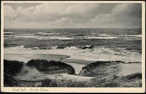Sylt Insel Sylt In den Dünen Nordsee Brandung 1964    Stempel WESTERLAND