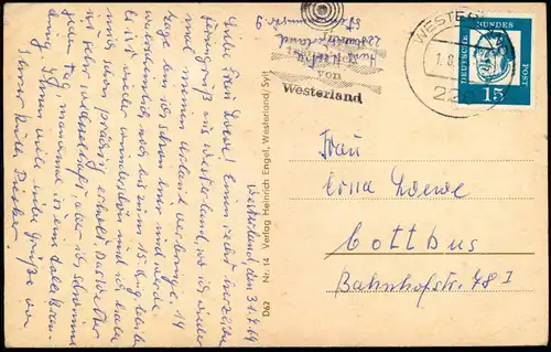 Sylt Insel Sylt In den Dünen Nordsee Brandung 1964    Stempel WESTERLAND