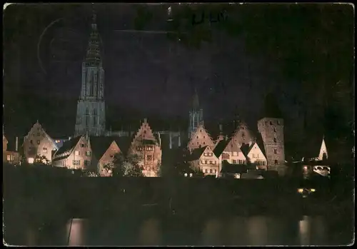 Ansichtskarte Ulm a. d. Donau Stadt Ansicht bei Nacht 1965