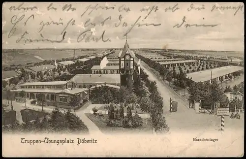 Ansichtskarte Dallgow-Döberitz Truppenübungsplatz 1905  gel Stempel
