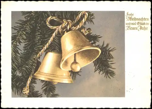 Weihnachten Christmas Gruss-AK mit Glocken 1964   gel Stempel ALZEY