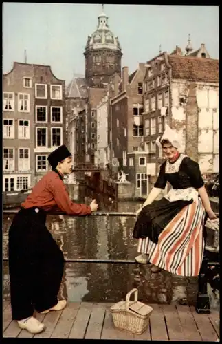 Postkaart Amsterdam Amsterdam Stadt Junge und Frau 1964
