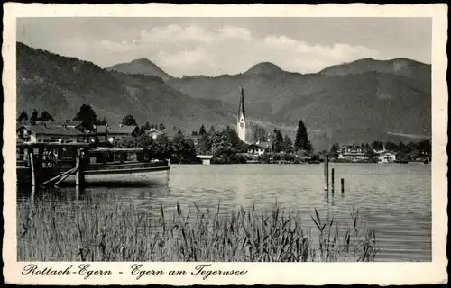 Ansichtskarte Egern-Rottach-Egern See Partie Panorama-Ansicht 1940