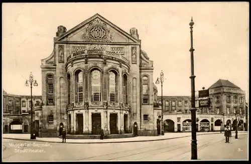 Ansichtskarte Barmen-Wuppertal Stadt-Theater 1935   gel Stempel BARMEN 1