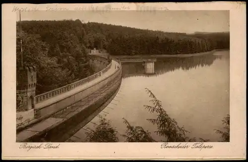 Ansichtskarte Remscheid Bergisch Land Remscheider Talsperre 1935